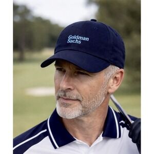 Goldman Sachs Navy Cotton Logo Finance Dad Hat Adjustable Strapback Cap